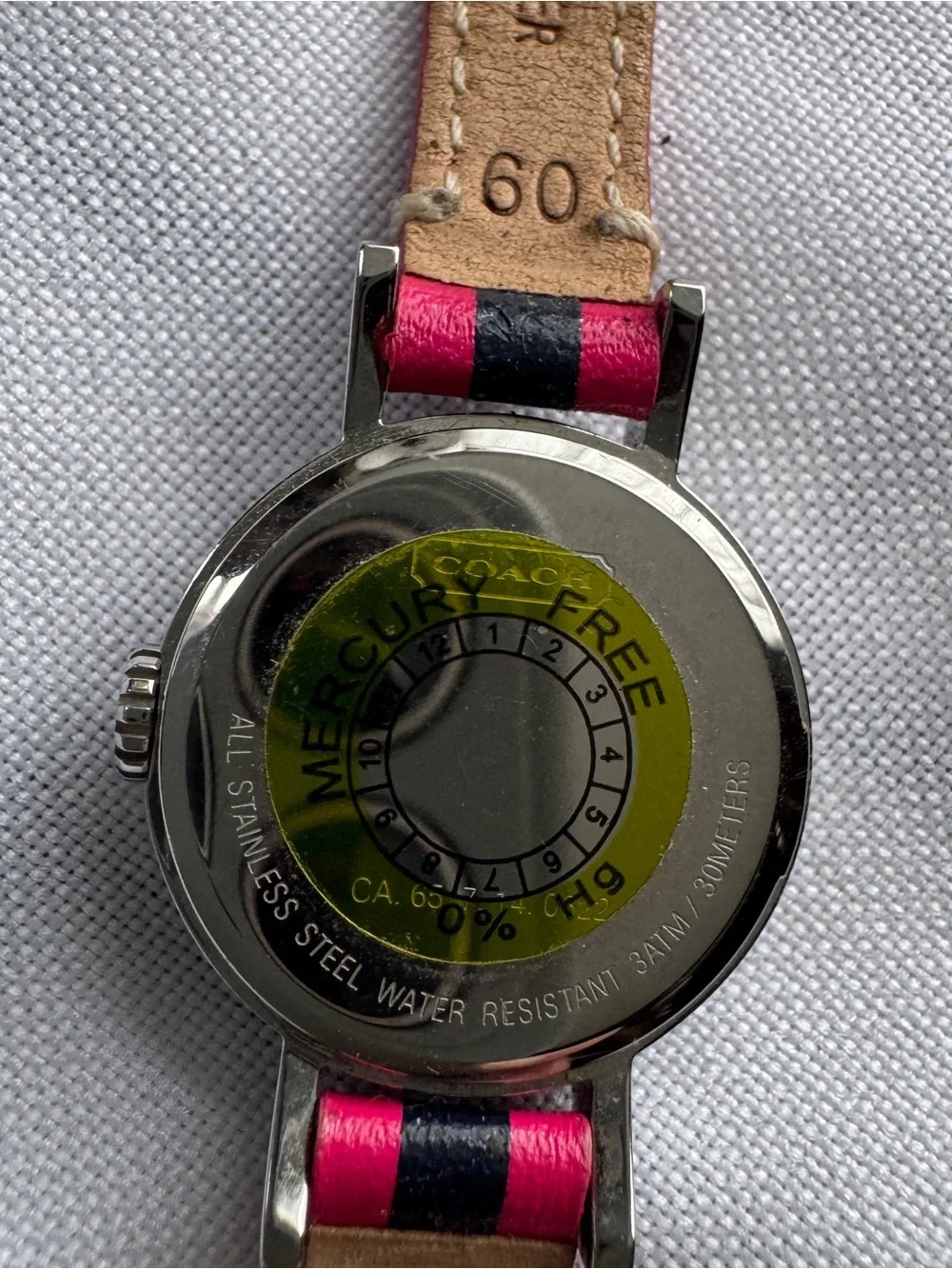 Coach Studio Women’s Watch Pink & Navy Slim Leather Strap 23mm 14501579